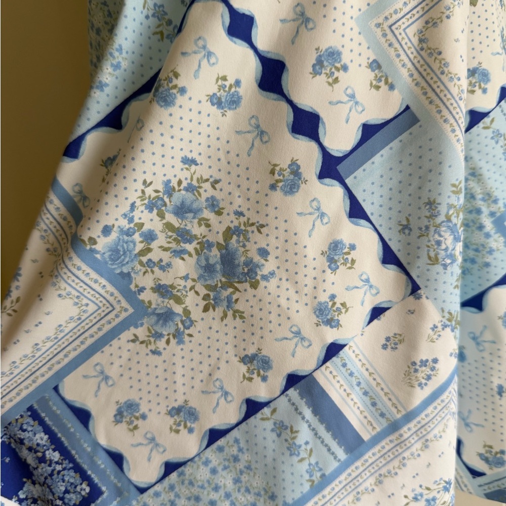 Blue And White Patchwork Dress - image 5